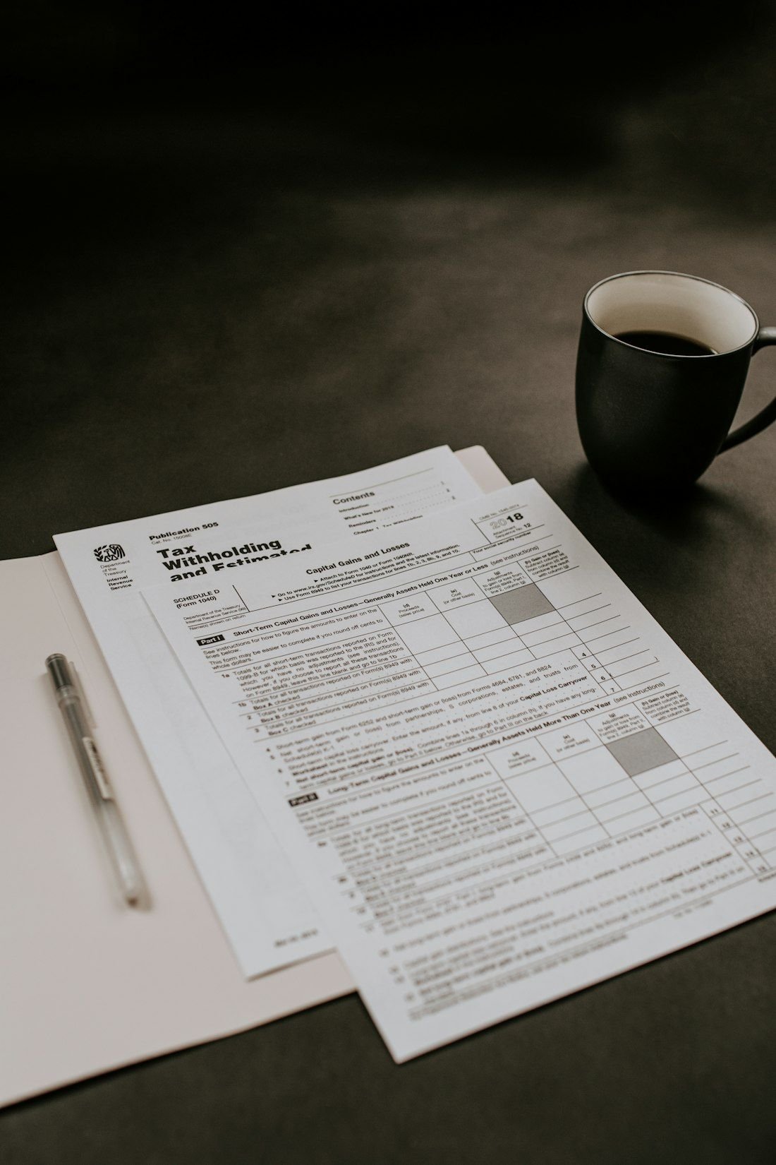 Cost worksheets on a desk